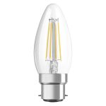 Ledvance Classic Performance LEDbulb B22d Kerze Fadenlampe Klar 4W 470lm - 827  | Ersatz für 40W