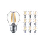 Mehrfachpackung 10x Philips Master Value LEDluster E27 Kugel Fadenlampe Klar 3.4W 470lm - 927  | Höchste Farbwiedergabe - Dimmbar - Ersatz für 40W
