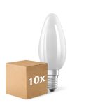 Mehrfachpackung 10x Ledvance Classic LED E14 Kerze Fadenlampe Matt 4.8W 470lm - 827  | Dimmbar - Ersatz Für 40W