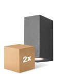 Doppelpack D'Lite Wandleuchte Vrebos Aluminium Schwarz | Geeignet für 2x GU10