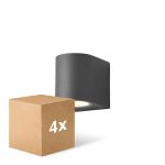 Mehrfachpackung 4x D'Lite Wandleuchte Vossem Aluminium Schwarz | Geeignet für 1x GU10