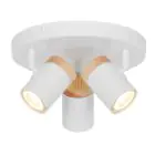 D'Lite Spot Beitem Metall Matt Weiß FSC Holz | Geeignet Für  3x GU10