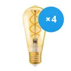 Mehrfachpackung 4x Ledvance Vintage 1906 LED E27 Birne Gold 4W 300lm - 820  | Ersatz für 25W
