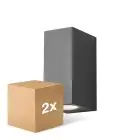 Doppelpack D'Lite Wandleuchte Vrebos Aluminium Schwarz | Geeignet für 2x GU10