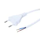 Euro Stromkabel Mit Eben Stecker 2x 0,75 2m Weiß