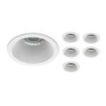 Mehrfachpackung 6x Einbau Spot D-round MR16 Weiß | Ausschnitt 70mm - GU10 Sockel