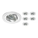 Mehrfachpackung 6x Einbau Spot Logic MR16 schwenkbar Aluminium | Ausschnitt 80mm - GU10 Sockel