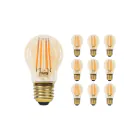 Mehrfachpackung 10x LED E27 Kugel Fadenlampe Messing 4.1W 350lm - 822 | Dimmbar - Ersatz für 32W