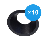 Mehrfachpackung 10x Einbau Spot D-round MR16 schwenkbar Schwarz | Ausschnitt 70mm - GU10 Sockel
