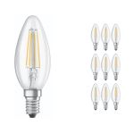 Lot 10x Ledvance CLASSIC LED E14 Bougie Filament Claire 4.8W 470lm - 827 | Dimmable - Remplacement 40W