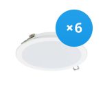 Lot 6x Philips Spot encastrable LED DN065B Métal Blanc 12W 1200lm 110D - 830  | 175mm - Diamètre 150mm - IP20