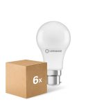 Lot 6x Ledvance Performance LED Ampoule B22d Poire Dépolie 8.5W 806lm - 827 |Remplacement 60W