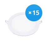 Lot 15x Spot encastrable LED Ultra15W 1200lm 110D - 840  | 190mm - Diamètre 175mm