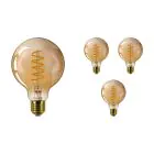 Lot 4x Philips Classic LED Globe E27 Filament Ambre 95mm 4W 250lm - 820 Blanc Très Chaud | Dimmable - Équivalent 25W