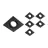 Lot 6x Encastré Spot Boxi MR16 inclinable Noir | Diamètre 80mm - GU10 Culot